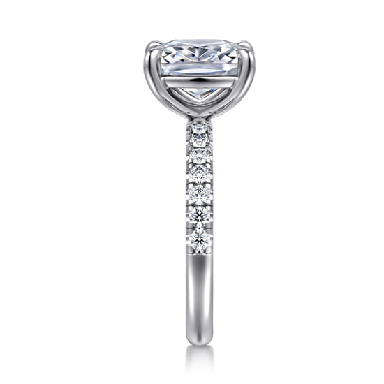 14K White Gold Elongated Cushion Diamond Engagement Ring angle 5