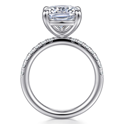 14K White Gold Elongated Cushion Diamond Engagement Ring