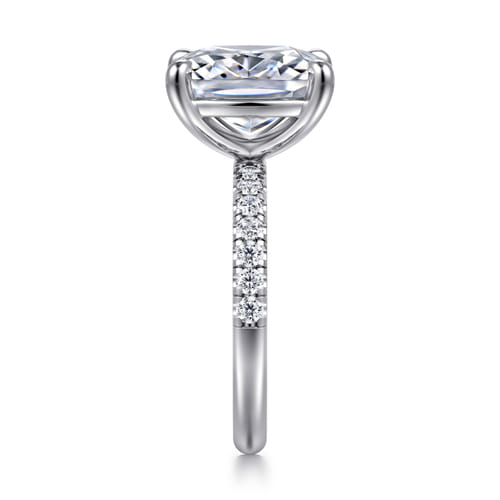 14K White Gold Elongated Cushion Diamond Engagement Ring