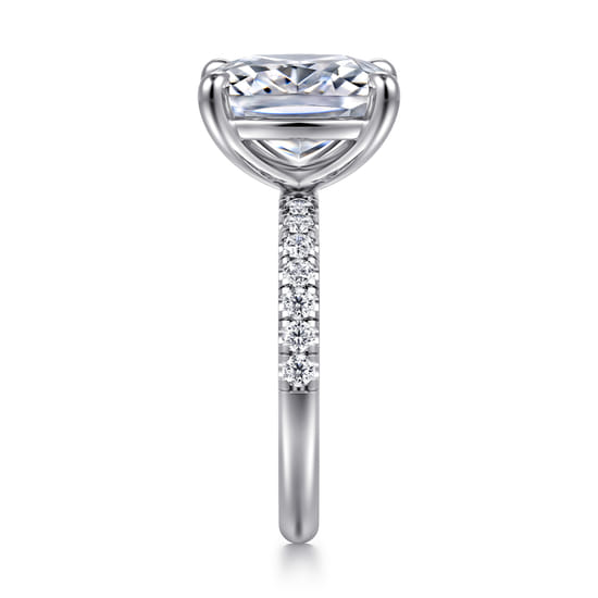 14K White Gold Elongated Cushion Diamond Engagement Ring angle 5