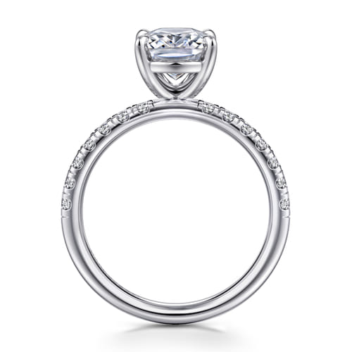 14K White Gold Elongated Cushion Diamond Engagement Ring