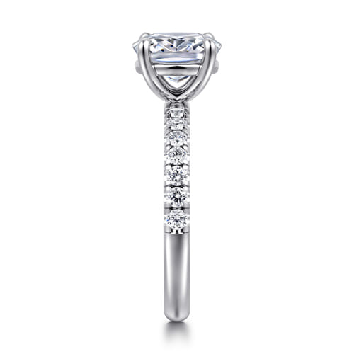 14K White Gold Elongated Cushion Diamond Engagement Ring