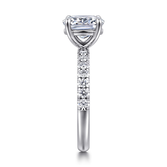 14K White Gold Elongated Cushion Diamond Engagement Ring angle 5