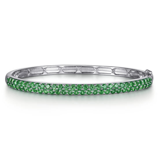 Gabriel - 14K White Gold Emerald Bangle