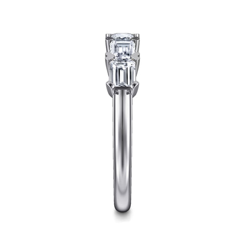 14K White Gold Emerald Cut Diamond Anniversary Band