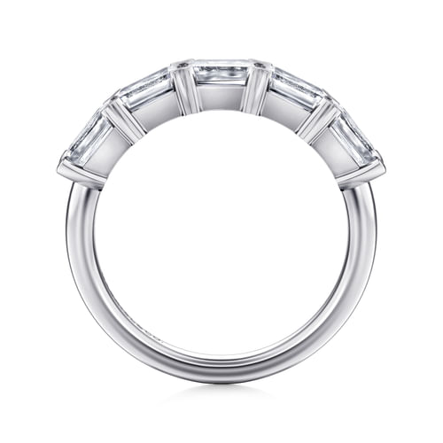 14K White Gold Emerald Cut Diamond Anniversary Band