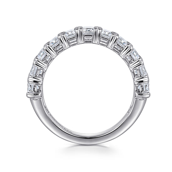 14K White Gold Emerald Cut Diamond Anniversary Band angle 2