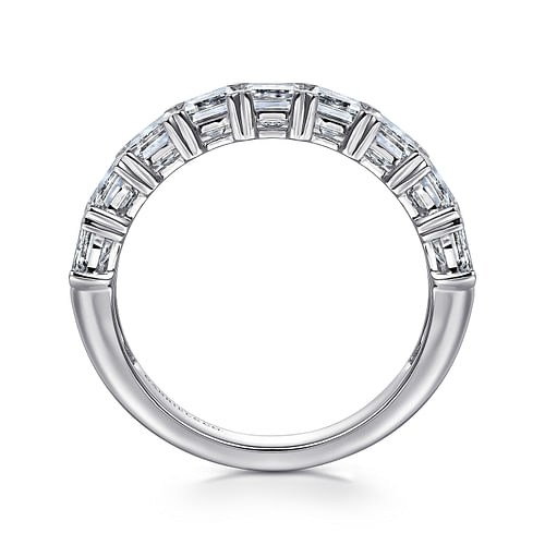 14K White Gold Emerald Cut Diamond Anniversary Band