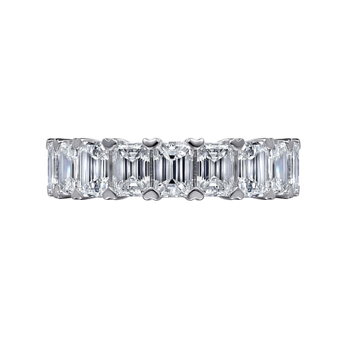 14K White Gold Emerald Cut Diamond Anniversary Band