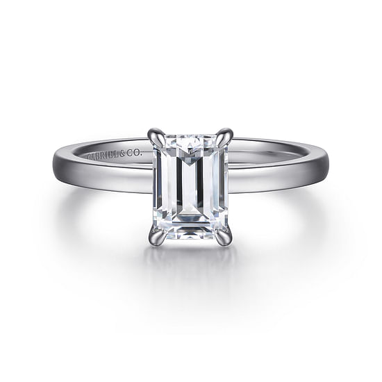 Gabriel - 14K White Gold Emerald Cut Diamond Diamond Engagement Ring