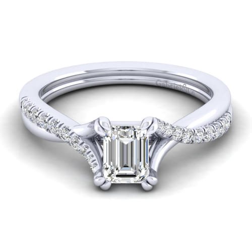 14K White Gold Emerald Cut Diamond Engagement Ring 14K White Gold Emerald Cut Diamond Engagement Ring