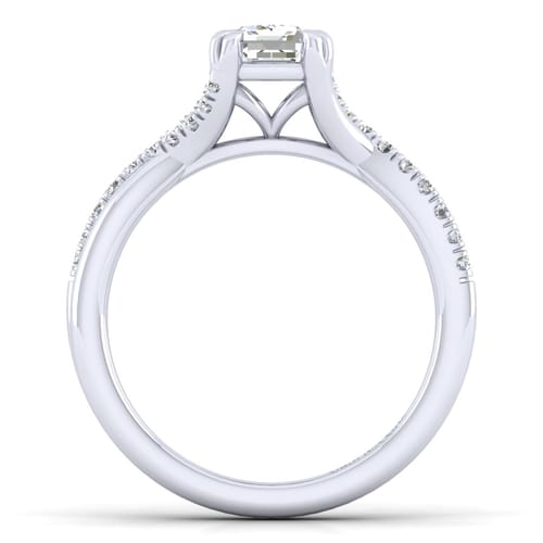 14K White Gold Emerald Cut Diamond Engagement Ring 14K White Gold Emerald Cut Diamond Engagement Ring