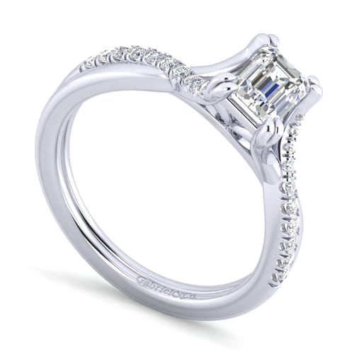 14K White Gold Emerald Cut Diamond Engagement Ring 14K White Gold Emerald Cut Diamond Engagement Ring