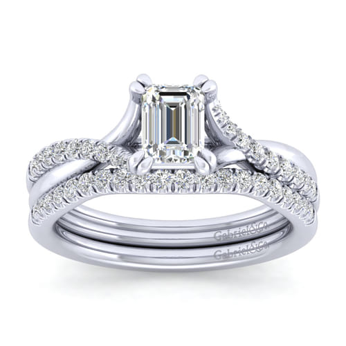 14K White Gold Emerald Cut Diamond Engagement Ring 14K White Gold Emerald Cut Diamond Engagement Ring