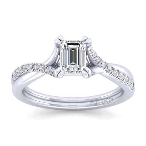 14K White Gold Emerald Cut Diamond Engagement Ring 14K White Gold Emerald Cut Diamond Engagement Ring