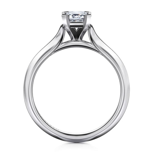 14K White Gold Emerald Cut Diamond Engagement Ring