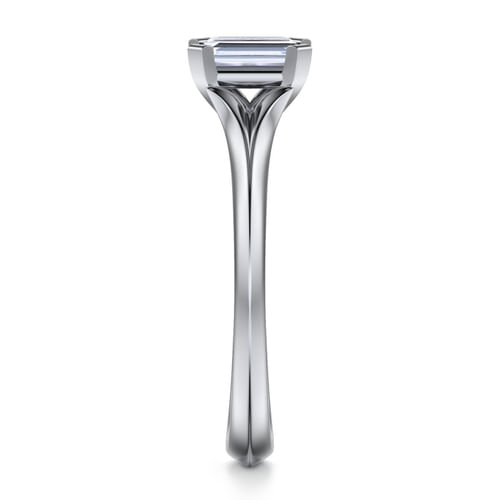 14K White Gold Emerald Cut Diamond Engagement Ring