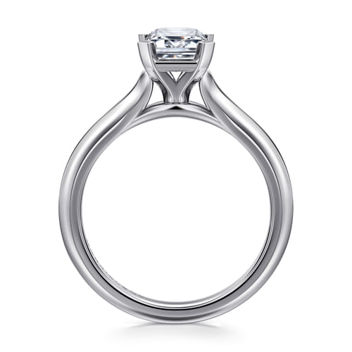 14K White Gold Emerald Cut Diamond Engagement Ring