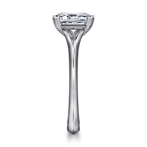14K White Gold Emerald Cut Diamond Engagement Ring
