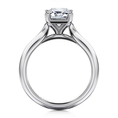 14K White Gold Emerald Cut Diamond Engagement Ring