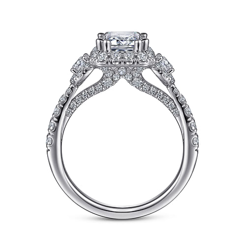 14K White Gold Emerald Cut Diamond Engagement Ring