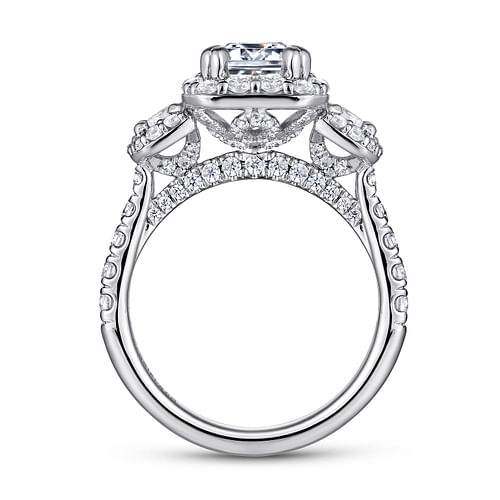 14K White Gold Emerald Cut Diamond Engagement Ring