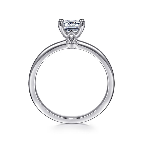 14K White Gold Emerald Cut Diamond Engagement Ring