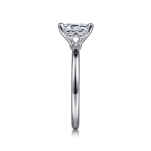 14K White Gold Emerald Cut Diamond Engagement Ring