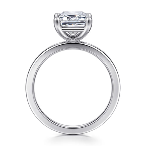 14K White Gold Emerald Cut Diamond Engagement Ring