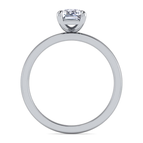 14K White Gold Emerald Cut Diamond Engagement Ring