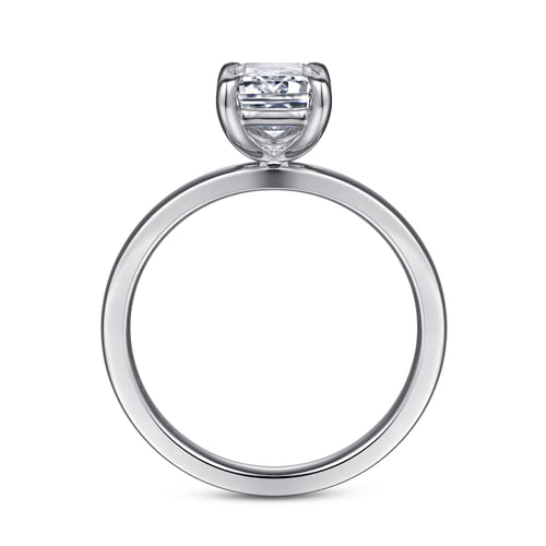 14K White Gold Emerald Cut Diamond Engagement Ring