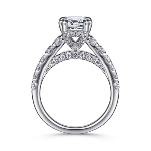 14K White Gold Emerald Cut Diamond Engagement Ring
