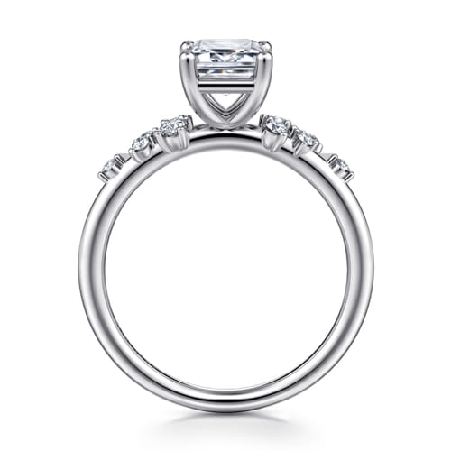 14K White Gold Emerald Cut Diamond Engagement Ring