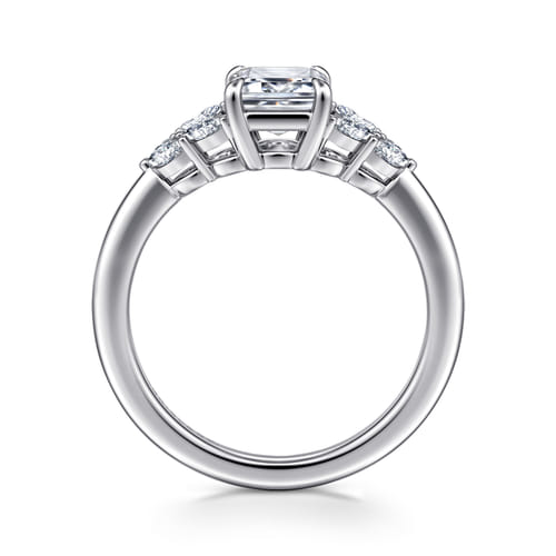 14K White Gold Emerald Cut Diamond Engagement Ring