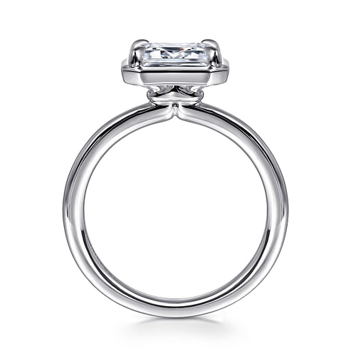 14K White Gold Emerald Cut Diamond Engagement Ring