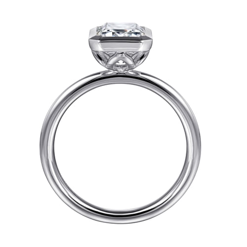 14K White Gold Emerald Cut Diamond Engagement Ring