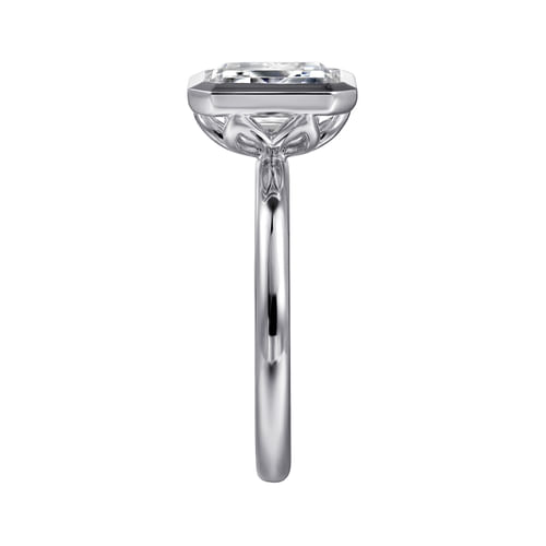 14K White Gold Emerald Cut Diamond Engagement Ring