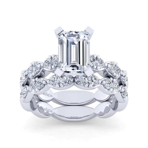 14K White Gold Emerald Cut Diamond Engagement Ring 14K White Gold Emerald Cut Diamond Engagement Ring