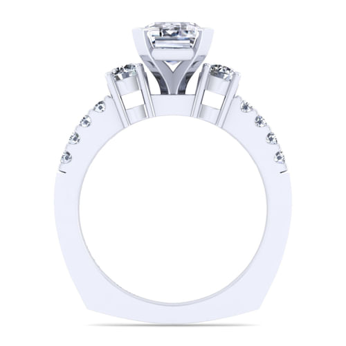 14K White Gold Emerald Cut Diamond Engagement Ring