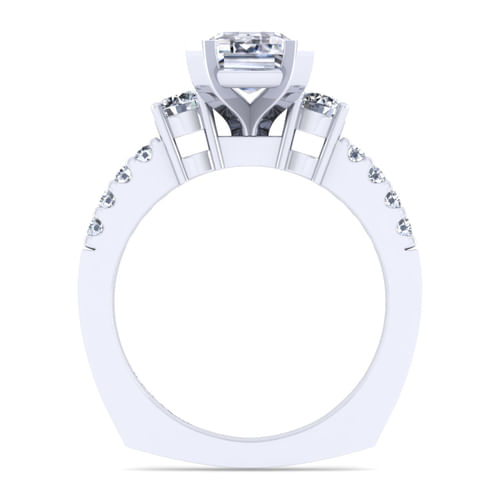 14K White Gold Emerald Cut Diamond Engagement Ring
