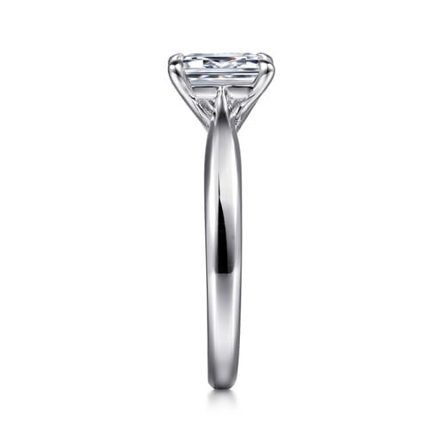 14K White Gold Emerald Cut Diamond Engagement Ring