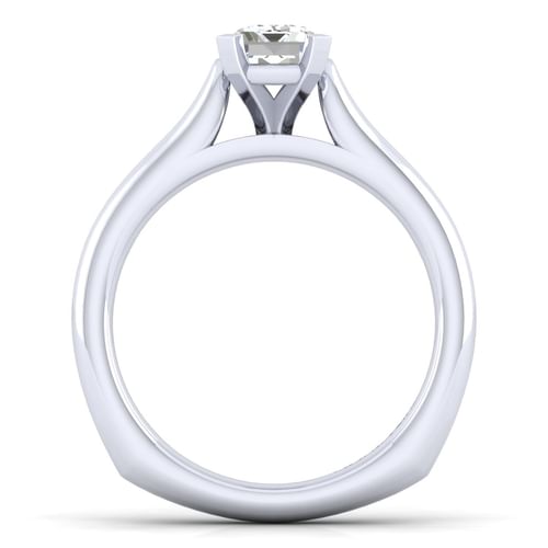 14K White Gold Emerald Cut Diamond Engagement Ring