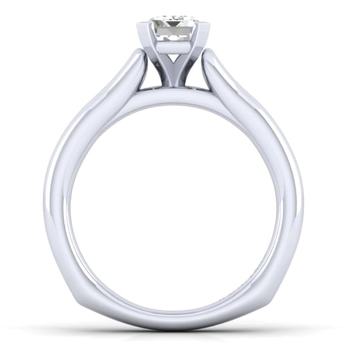 14K White Gold Emerald Cut Diamond Engagement Ring