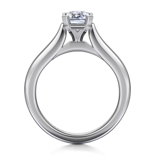 14K White Gold Emerald Cut Diamond Engagement Ring
