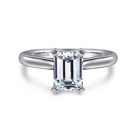 Gabriel - 14K White Gold Emerald Cut Diamond Engagement Ring
