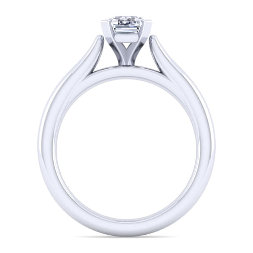 14K White Gold Emerald Cut Diamond Engagement Ring