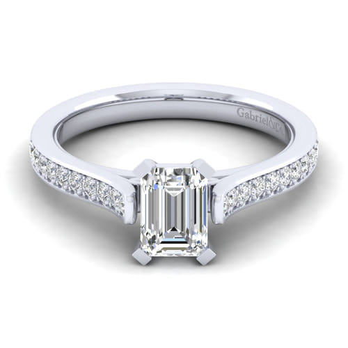 14K White Gold Emerald Cut Diamond Engagement Ring 14K White Gold Emerald Cut Diamond Engagement Ring