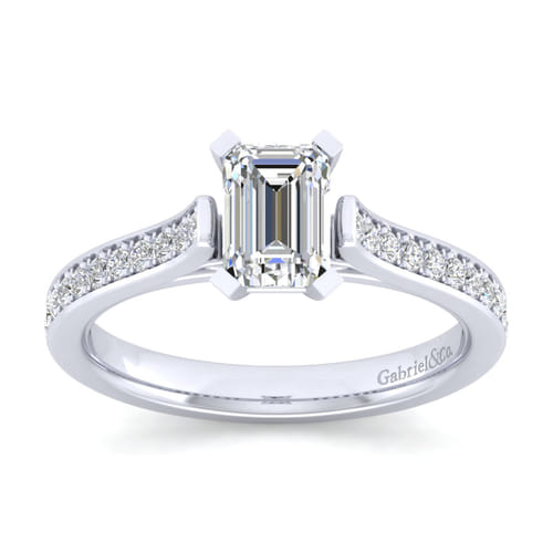14K White Gold Emerald Cut Diamond Engagement Ring 14K White Gold Emerald Cut Diamond Engagement Ring