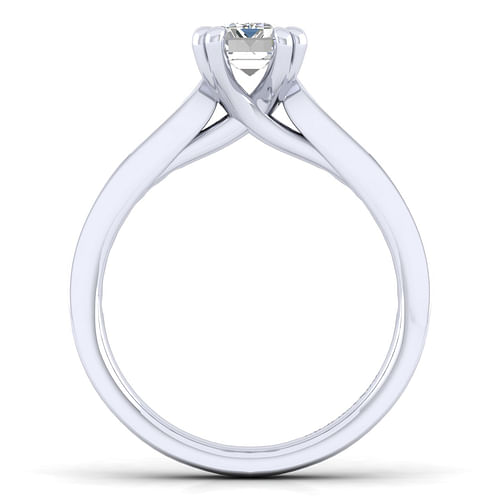 14K White Gold Emerald Cut Diamond Engagement Ring