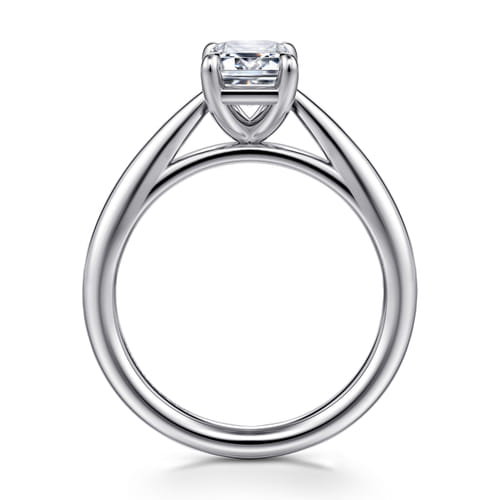 14K White Gold Emerald Cut Solitaire Diamond Engagement Ring 14K White Gold Emerald Cut Solitaire Diamond Engagement Ring